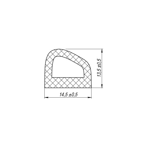 Уплотнитель самоклеящийся ADH/D-14,5x13,5mm , BLACK черный 100 m