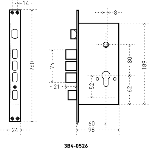 АЛЛЮР ЗВ4-0526 GP-L золото без ц/м с/руч Замок врезной тяж (12)
