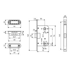 АЛЛЮР АРТ L7050-MS BL матовый черный магнитная без ручек с фиксатором Защёлка (40)