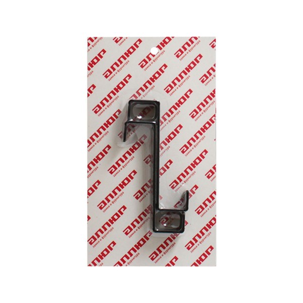 АЛЛЮР КДН-1 (20х20) черный 2 шт. Крючок на дверь мебели навесной (100)