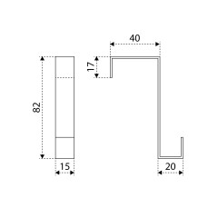 АЛЛЮР КДН-2 (20х40) черный 2 шт. Крючок на дверь навесной (30)