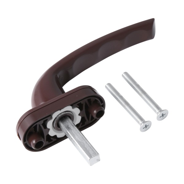 Ручка для пластик.окон ЛУНА (HOPA) штифт 35мм корич. Упакованная (100)