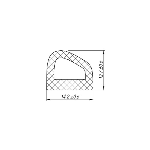 Уплотнитель самоклеящийся ADH/D-14,2x12,7mm, BLACK черный 120 m