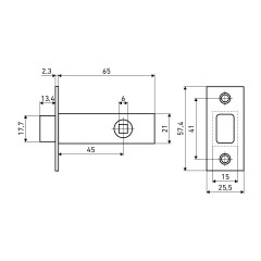 Задвижка АЛЛЮР АРТ LB45-6 MBN графит 6мм без ручек (100)