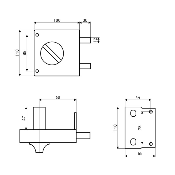 АЛЛЮР ЗН1-2-3 Т (15К) ТАМБУРНЫЙ Замок накладной  (20)