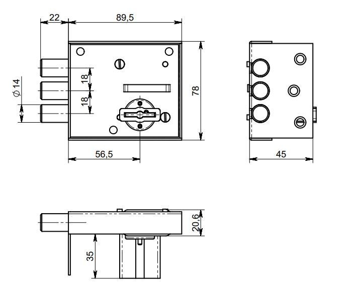 Симеко  БИФ-0031*5 Замок накладной (20)