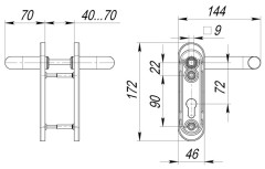 Ручка дверная FP.DH172.0431 (DH-0431 NE) NE нейлон, BL-24 черный