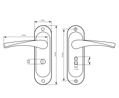 СТАНДАРТ ручка для защелки PH 103/50 R SN правая мат.никель с фиксацией Комплект ручек (30)