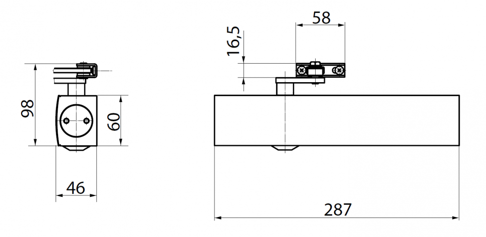 GEZE TS 4000 EN 5-7 (дверной доводчик в комплекте с рычагом)