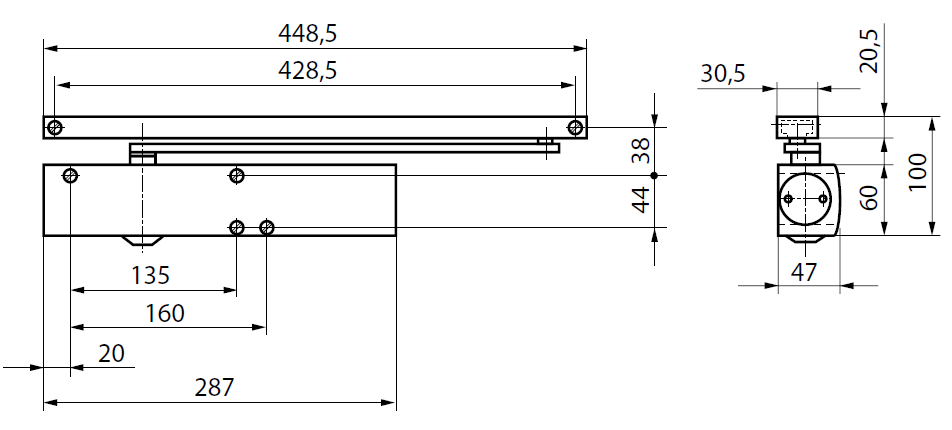 GEZE TS 5000 EN 2-6 (дверной доводчик, без тяги)
