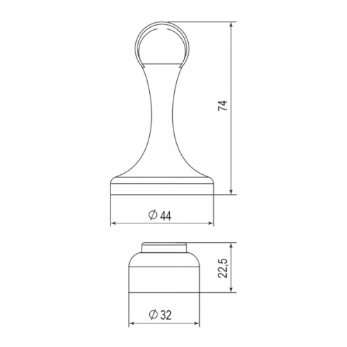 Упор дверной напольный DFIX/MF45 (DSM-45) магнитный GR-23 графит