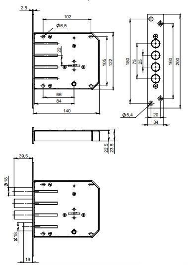 Симеко ЗВ2*3  3 ригеля с ЗД, 3кл. Замок врезной тяж.(10)