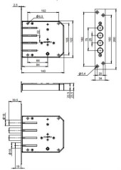 Симеко ЗВ2*3  3 ригеля с ЗД, 3кл. Замок врезной тяж.(10)