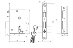 Д-град Зенит ЗВ4-3.04 белый м/о 55 Замок врезной с/руч (15)