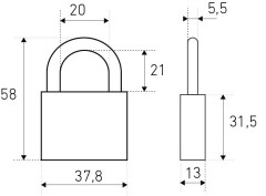 СТАНДАРТ HG-340  d5,5мм ЕВРОПАКЕТ Замок навесной (200,25)