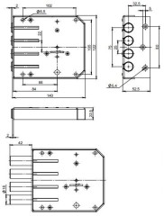 Симеко  ЗН-1*3  4 ригеля, 3 кл. Замок накладной тяж. (10)