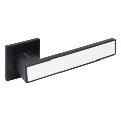 АЛЛЮР АРТ  &quot;ЛАНА&quot; BL/W+L45-8 BL (861511/S45) матовый черный/белый Комплект ручка и защелка (20)