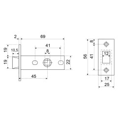 АЛЛЮР АРТ  &quot;ЛАНА&quot; BL/W+L45-8 BL (861511/S45) матовый черный/белый Комплект ручка и защелка (20)