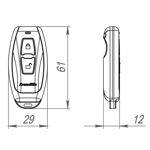 Брелок управления RC.RT01.04 BL черный