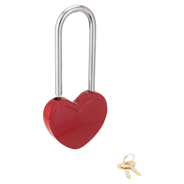 АЛЛЮР сувенирный "СЕРДЕЧКО" красный БЛИСТЕР 2 декор. ключа Замок навесной (200,20)