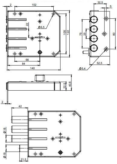Симеко  ЗН-2*3  3 ригеля с ЗД, 3 кл.Замок накладной тяж.(10)