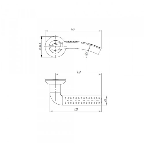 Ручка раздельная R.TL54.LOGICA (LOGICA TL) 150mm SN/CP-3 матовый никель/хром