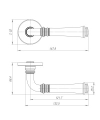Ручка раздельная R.ARC.R52.SORENTO BL-24 черный