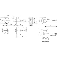 Ручка защелка DK630 PB-ET (6030 PB-E) (кл./фик.) золото