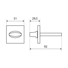 Поворотник БУЛАТ НДФ 02.04 ФЕРОНА   хром, квадрат 8х8 мм (10,100)