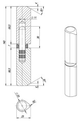 Петля приварная D20x140S (с фаской)