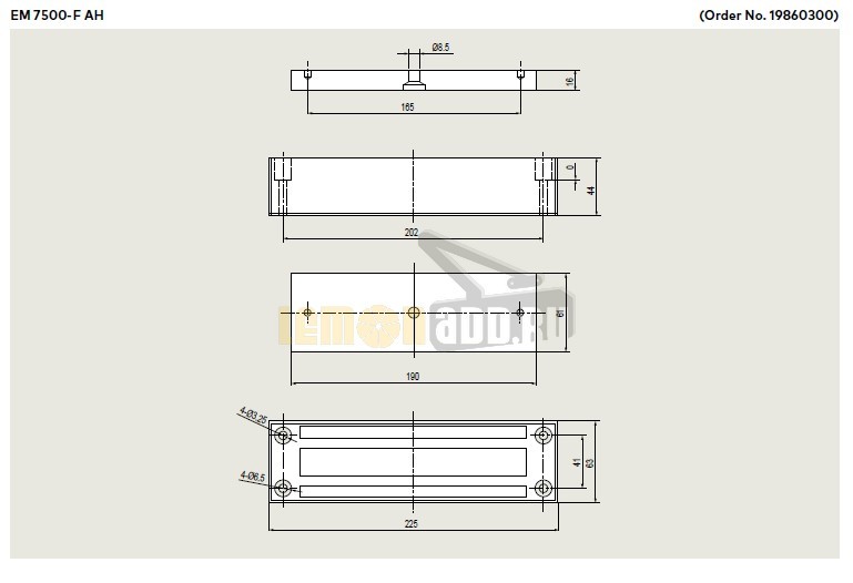Электромагнитный замок dormakaba EM7500-F AH