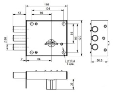Симеко ЗНУ*3 б/о (002) Замок накладной тяж (10)