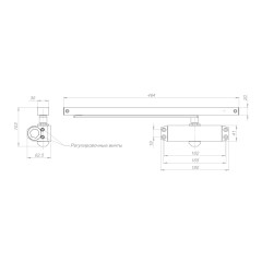 Доводчик дверной DCTR40-100 slide BL черный