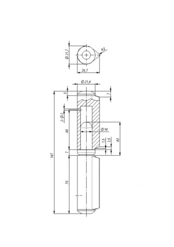 Петля приварная T2/150-22 с подшипником