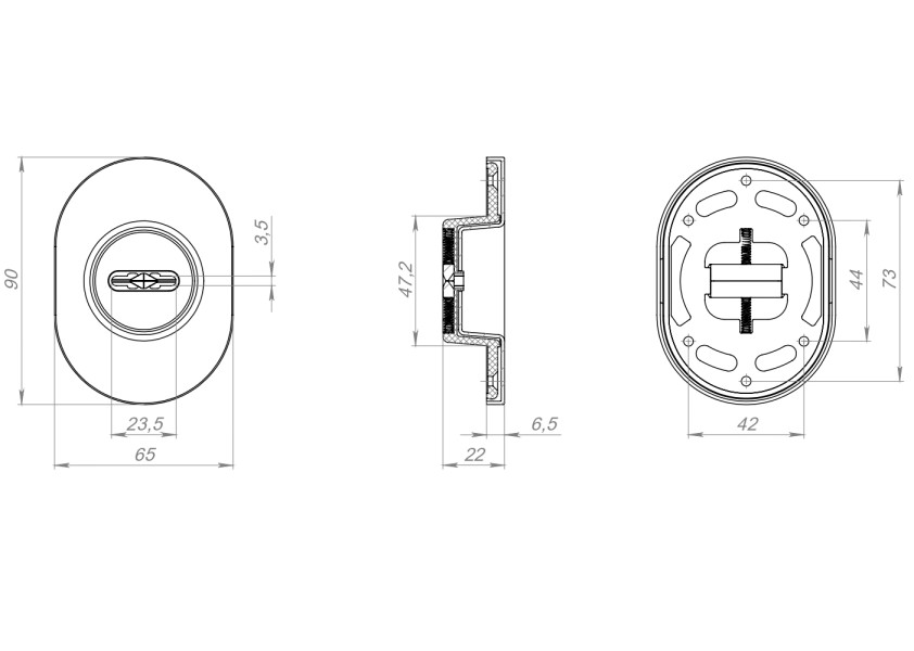 Накладка на сувальдный замок ESC.S-auto.RLR/U/R.477 CP-8 хром (1 шт)