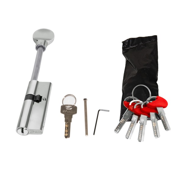 Цилиндровый механизм (D-PRO507-8) D-PRO5007-8Key75(40+10+25) CP хром 5+1Key со штоком перекод.