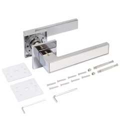 АЛЛЮР АРТ  &quot;ЛАНА&quot; CP/W+L45-8 CP (86211/S45) хром/белый Комплект ручка и защелка (20)