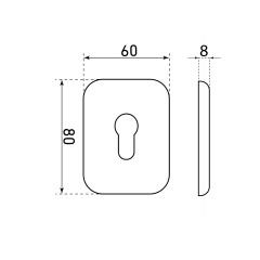 Накладка для ц/м БУЛАТ НДЦ 04.02 ФОРТЕ матовый  черный (10,100)