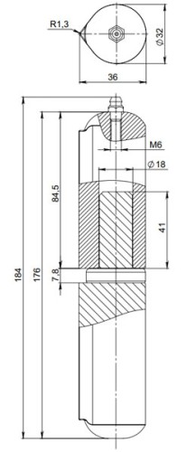 Петля приварная D32x180SM с масленкой
