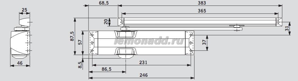 DORMA TS 90 размеры