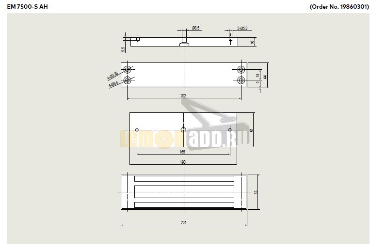 Электромагнитный замок dormakaba EM7500-S AH