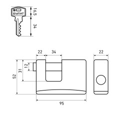 БУЛАТ ВС 1-К95 ПЛ всепогодный 5кл. d=12мм Замок навесной (36,6)