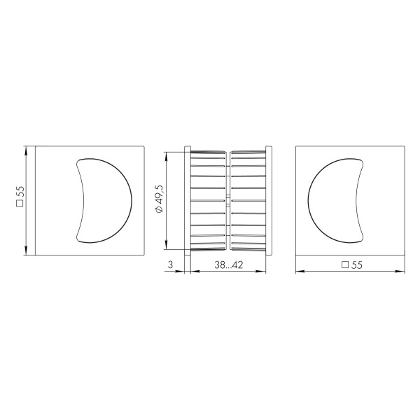 Ручка для раздвижных дверей SH.QUADRO55.010 MWSC-33 итальянский тисненый