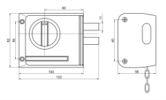 Рязань ЗНД-1АК  полимер Левый с/цепоч 86600 Замок накладной (20)