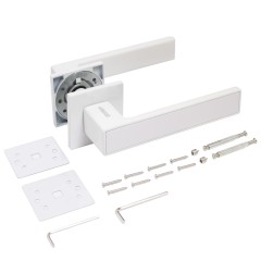 АЛЛЮР АРТ  &quot;ЛАНА&quot; W/W+L45-8 W (86110/S45) матовый белый Комплект ручка и защелка (20)