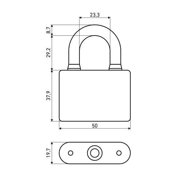 АЛЛЮР ВС2С-501Черный d9мм Замок навесной (48,6)