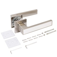 АЛЛЮР АРТ &quot;ЛАНА&quot; SN/W (86811) мат.никель/белый  ЗАЩИТ.ПЛЕНКА Комплект ручек (20)