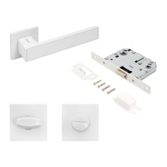 АЛЛЮР АРТ &quot;ЛАНА&quot; W/W +L7050S W+BK-S2 W (86110/S7050) матовый белый Комплект ручка и защ с фикс (20)