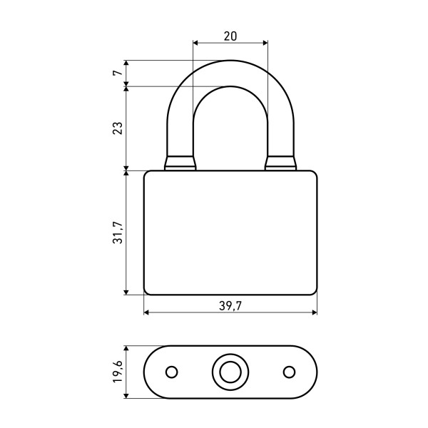 АЛЛЮР ВС2С-401Черный d7мм Замок навесной (96,6)