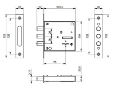 Симеко БИФ 0009*3 Замок врезной б/руч (20)